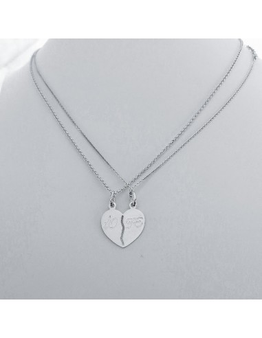 Collana cuori spezzati amore in argento 925%